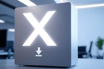 image du logo de X.com avec un symbole download