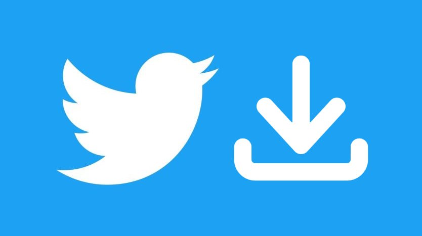 image montrant le logo de twitter et un symbole de téléchargement